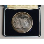 ONE HUNDRED YEARS IN MINTING, SILVER PROOF MEDALLION in a box issued by the Royal Mint, no.886