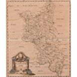 A Robert Morden hand coloured Map of Buckinghamshire 17" x 15", along with an 18th Century map of
