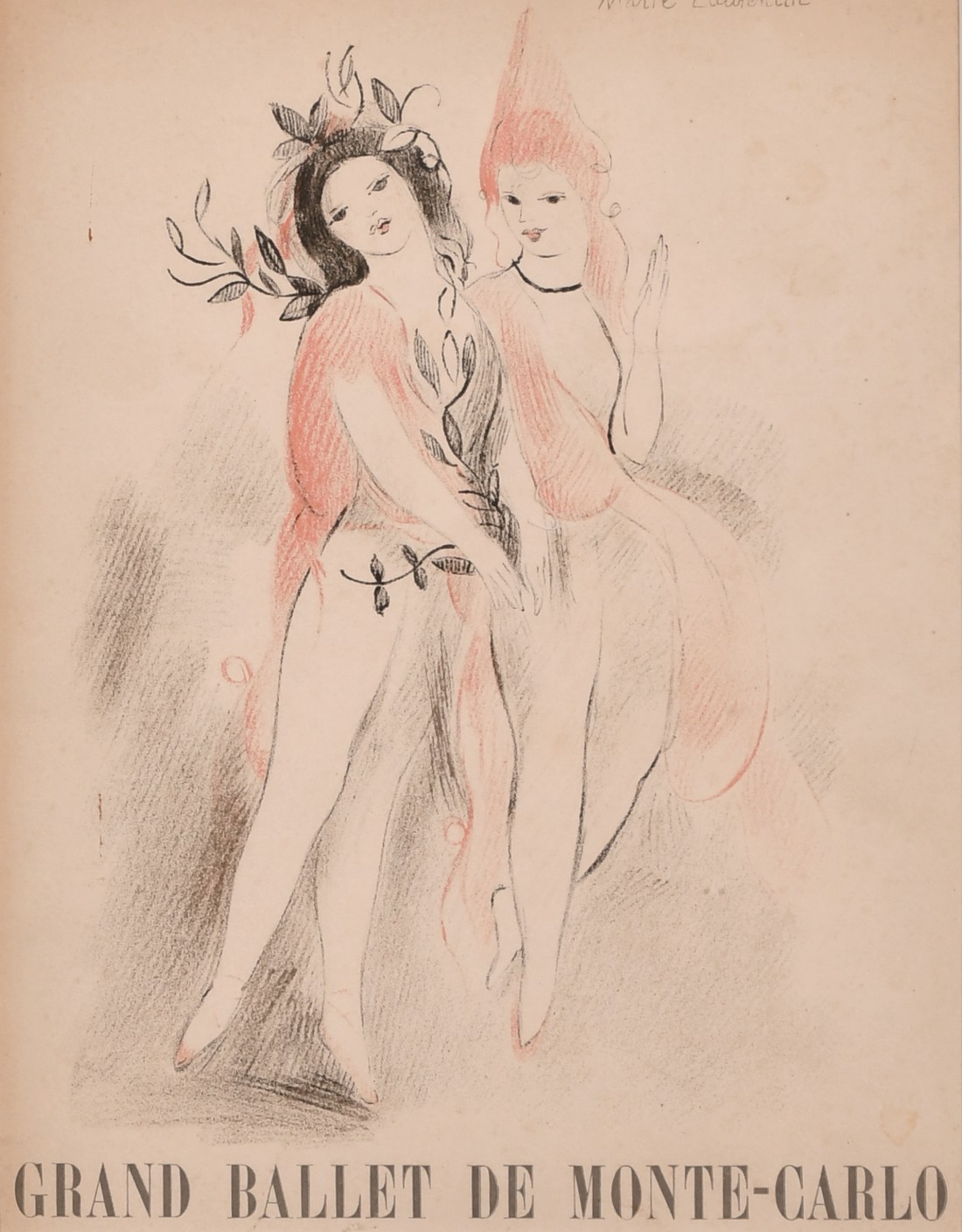 After Marie Laurencin, a lithograph of 'Grand Ballet de Monte Carlo' 11.5" x 8.5", along with a