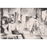 After Edward Ardizzone, 'The Model and her Reflection, an unsigned lithograph, 9.5" x 14".