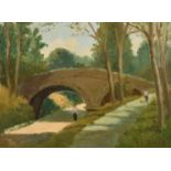 H E Lewis, 20th Century, 'Cuckoo Walk, Hailsham', oil on board, signed with initials and with