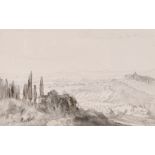 Muirhead Bone, 'From Sienna Walls', pencil and wash, inscribed, 4.5" x 7", Provenance: T & R Annan &