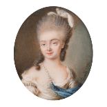 18th/19th Century French School, A miniature portrait of a noblewoman, signed Sicardi? and dated