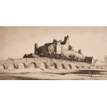 Job Nixon, 'Glanworth Castle, Ireland', etching, signed, dated, and inscribed in pencil, 9" x 16",