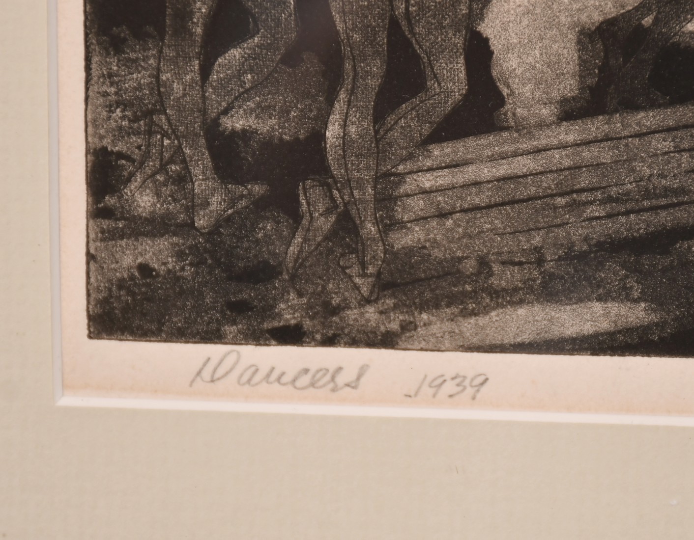 Cathal Brendan O'Toole, Irish/American, 'Dancers 1939', etching, signed and inscribed in pencil, 8. - Image 3 of 5