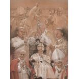 Stephen Doig (b 1964) A homage to Pope John Paul II, pastel, 24" x 18".