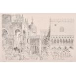 John Stanton Ward, 'San Marco Piazzetta, Venice', etching, signed and numbered 31/250 in pencil, 15"