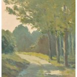 H E Lewis, 20th Century, 'Near Hailsham', oil on board, signed with initials and with label verso,