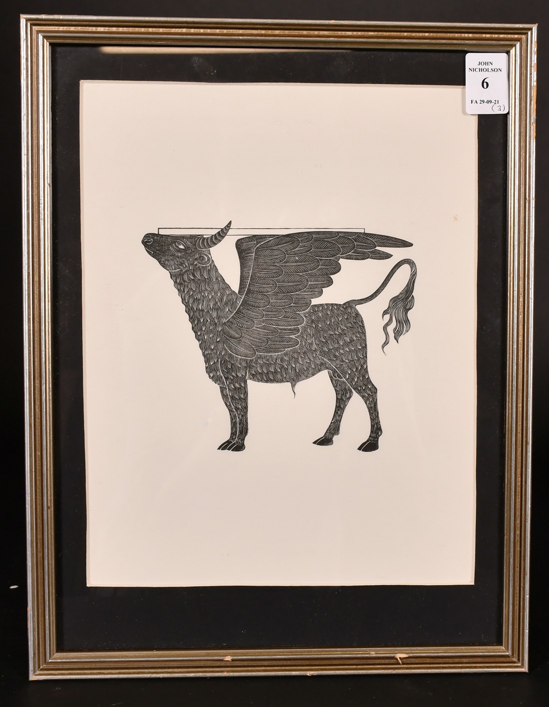 Eric Gill, 'The Bull Calf of St. Luke', wood engraving 10" x 8", a further Eric Gill wood - Image 2 of 9