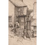 Maud Sharp, 'The Smugglers Cottage, Polperro', etching, signed and inscribed, 7.5" x 5", along