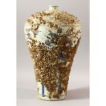 A CHINESE MEIPIN VASE, the body coated in barnacles, 41cm high.