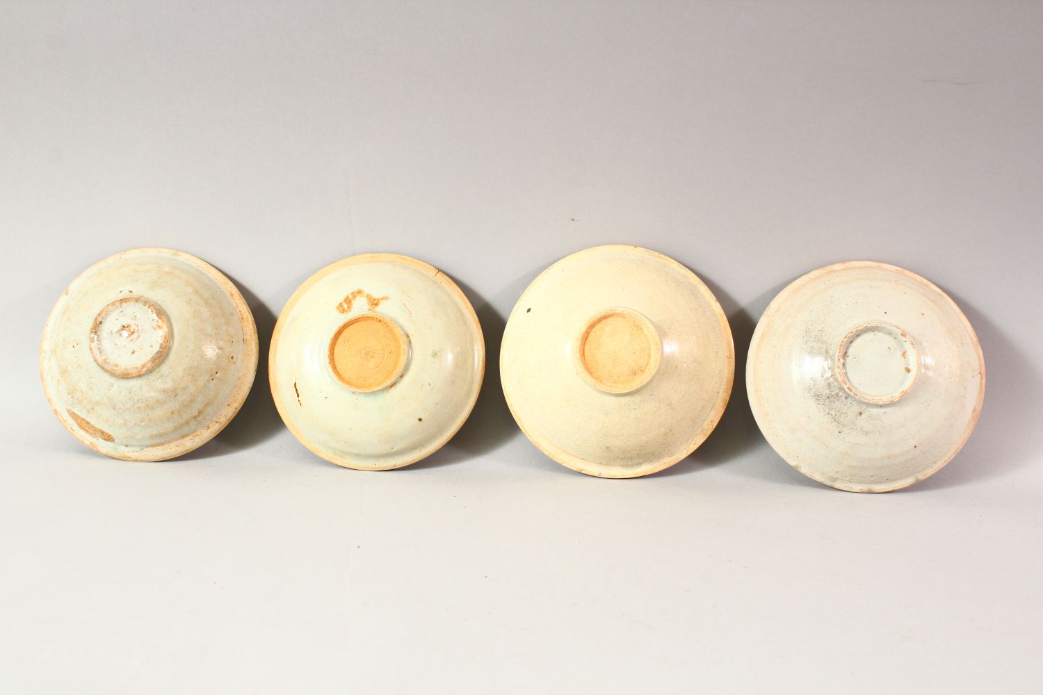 FOUR CHINESE TERRACOTTA BOWLS, various sizes, approx. 16cm diameter. - Image 2 of 2