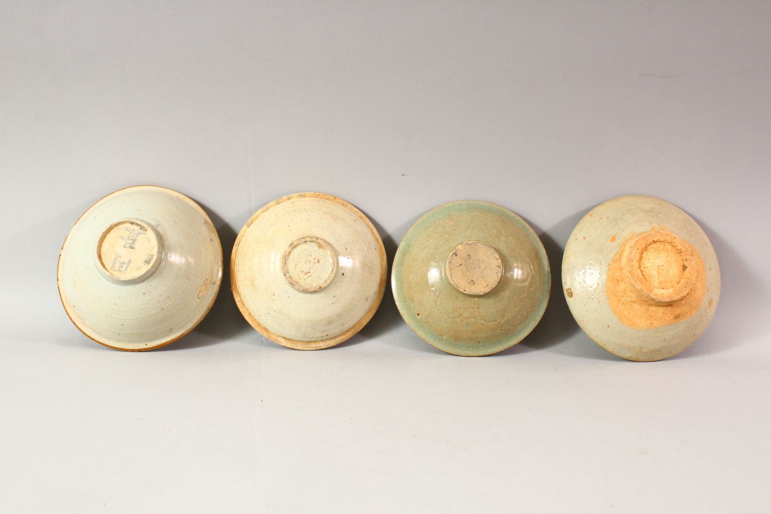 FOUR CHINESE TERRACOTTA BOWLS, various sizes, approx. 16cm diameter. - Image 2 of 2