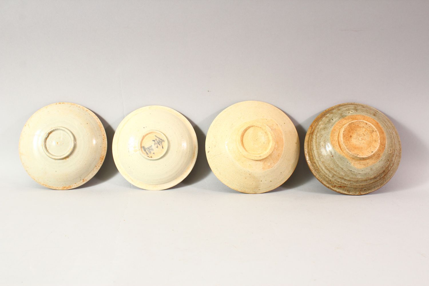 FOUR CHINESE TERRACOTTA BOWLS, various sizes, approx. 16cm diameter. - Image 2 of 2