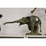 A good patinated bronze model of an elephant.