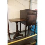 A mahogany occasional table and a Georgian pot cupboard.