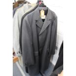 A gentlemen's Aquascutum shower proof grey wool overcoat.