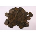 A large quantity of pre-decimal pennies.