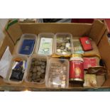 A collection of coins, bank notes, miscellaneous collectable.