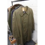 A gentlemen's Burberry petrol green overcoat.