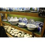 A good collection of 19th century and later blue and white porcelain to include plates, jugs,