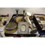 Miscellaneous silver and collectables to include vases, photograph frames, ash tryas etc.