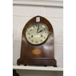 An Edwardian lancet shaped mahogany mantle clock.