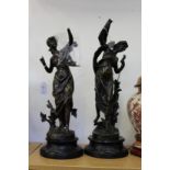 A pair of 19th century spelter figures (AF).