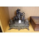 A spelter desk stand with a Marley horse style mount.