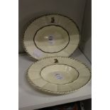 A pair of cream ware oval dishes.