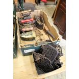 Old box irons and other items.