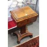 A 19th century mahogany teapoy converted to a sewing box.