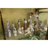 A good collection of Lladro figurines.