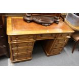A good Victorian mahogany pedestal desk.