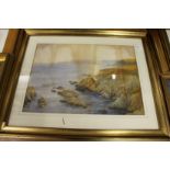 Attributed to Violet Common "Coastal Landscape" watercolour.