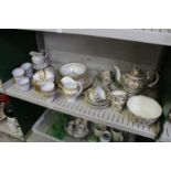 19th century part tea services with gilt decoration.