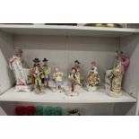 A collection of 19th century and later porcelain figures.