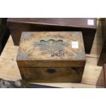 A good Victorian brass mounted walnut two division tea caddy.