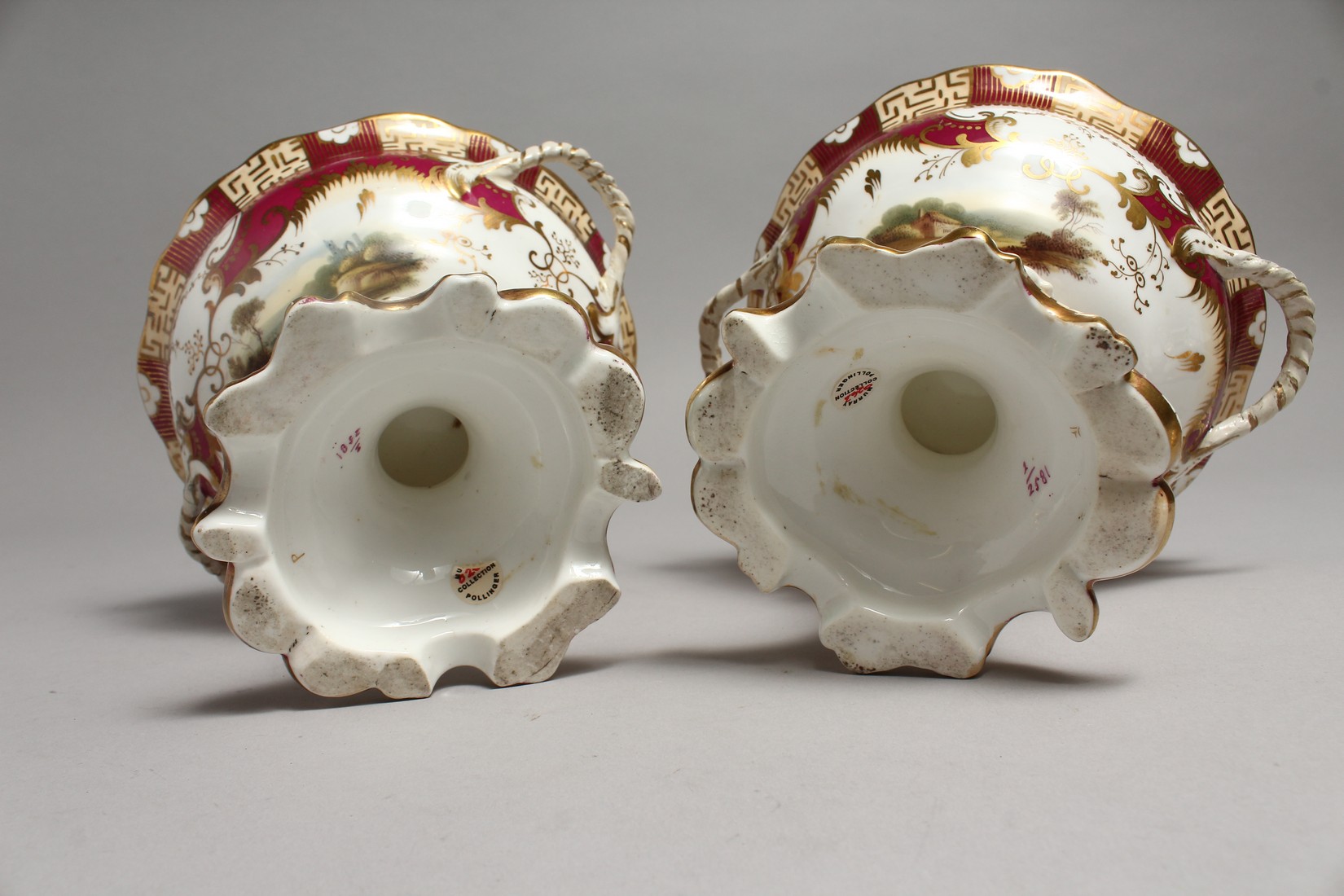 A PAIR OF COALPORT TWO HANDLED BOWLS AND COVERS 6ins high Murray Pollinger Collecction. - Image 15 of 18