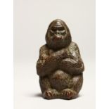 A GOOD JAPANESE BRONZE GORILLA 2ins high.