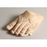 AFTER THE ANTIQUE, A PLASTER ROMAN FOOT 6ins long