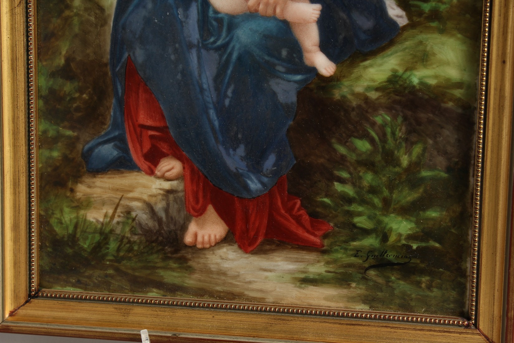 A VERY GOOD GERMAN PORCELAIN PLAQUE, Madonna and child 11.25 x 7.5ins. - Image 5 of 7