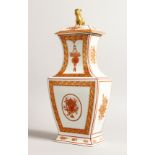 A VISTA ALEGRA PORCELAIN CHINESE DESIGN VASE AND COVER 14ins high.