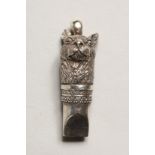 A NOVELTY SILVER RABBIT WHISTLE