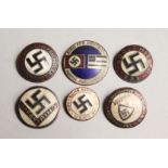 SIX REPLICA NAZI BADGES