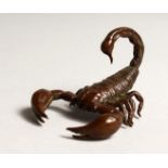 A SMALL JAPANESE BRONZE SCORPION.