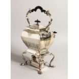 A VICTORIAN TEA KETTLE AND STAND