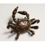 A SMALL JAPANESE BRONZE CRAB.