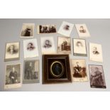 TWELVE VICTORIAN PORTRAIT PHOTOGRAPHS AND A MINIATURE