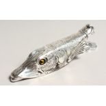 A SILVER PLATED TROUT HEAD PAPER CLIP